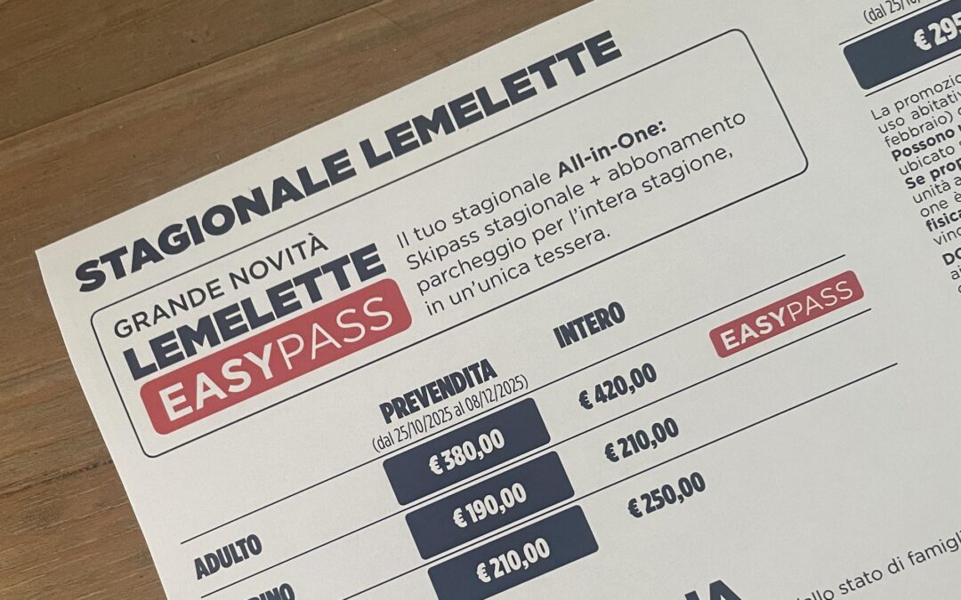 Stagionali 2025/2026: Arriva il Melette Easy Pass, la Rivoluzione All-in-One per la Tua Giornata sulla Neve!